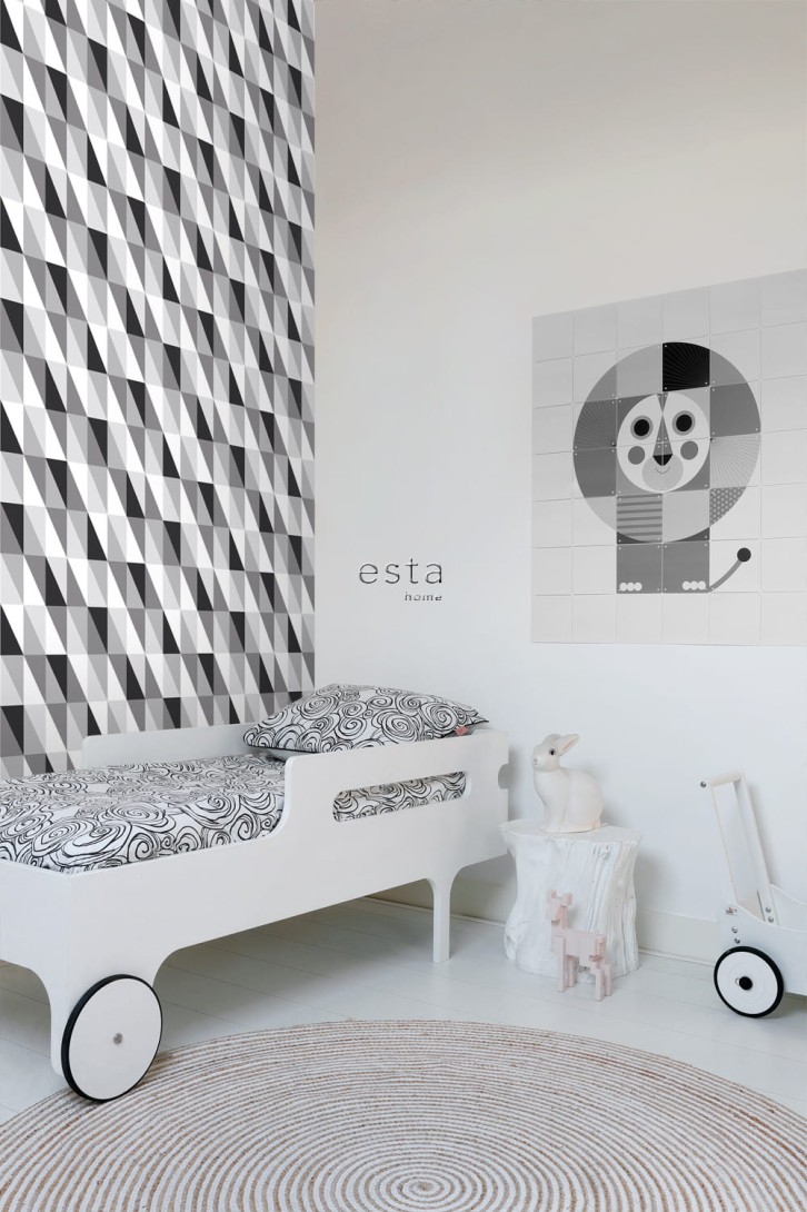 Tapeta Esta Black & White With A Splash Of Gold 139121 Graphical Triangles