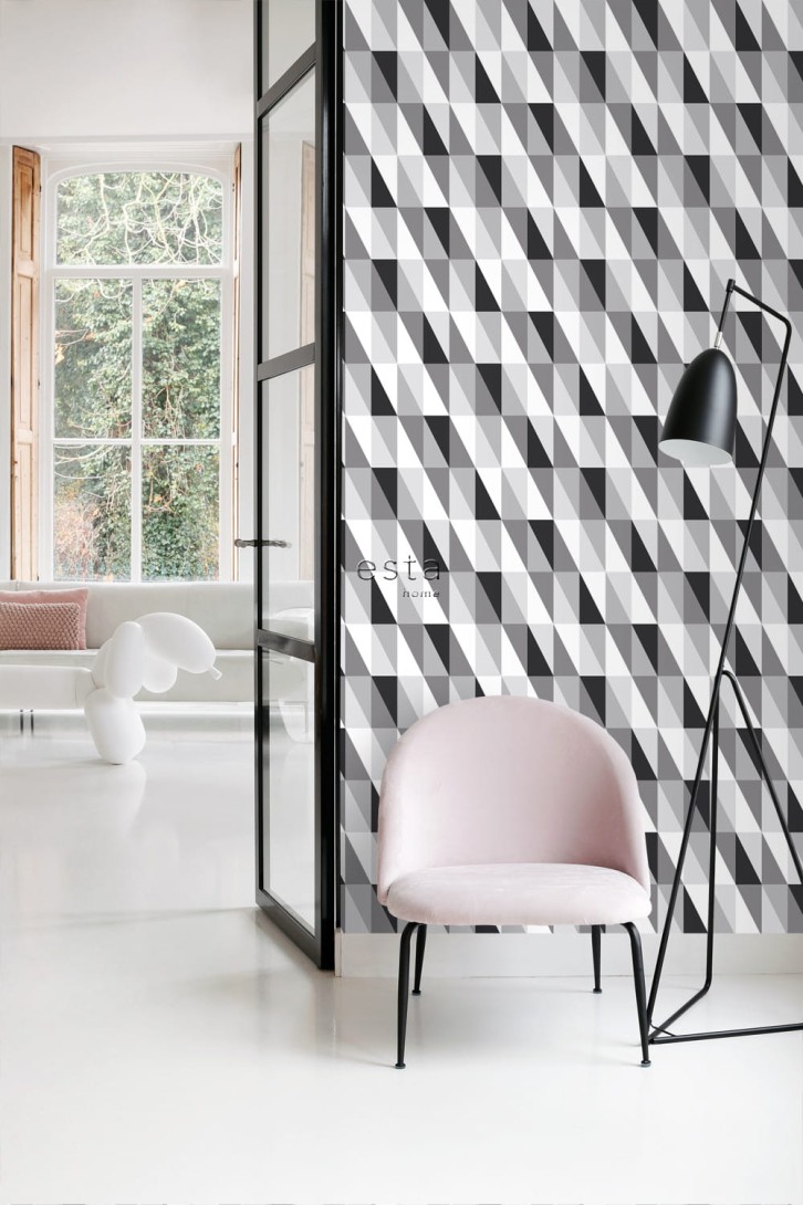 Tapeta Esta Black & White With A Splash Of Gold 139121 Graphical Triangles
