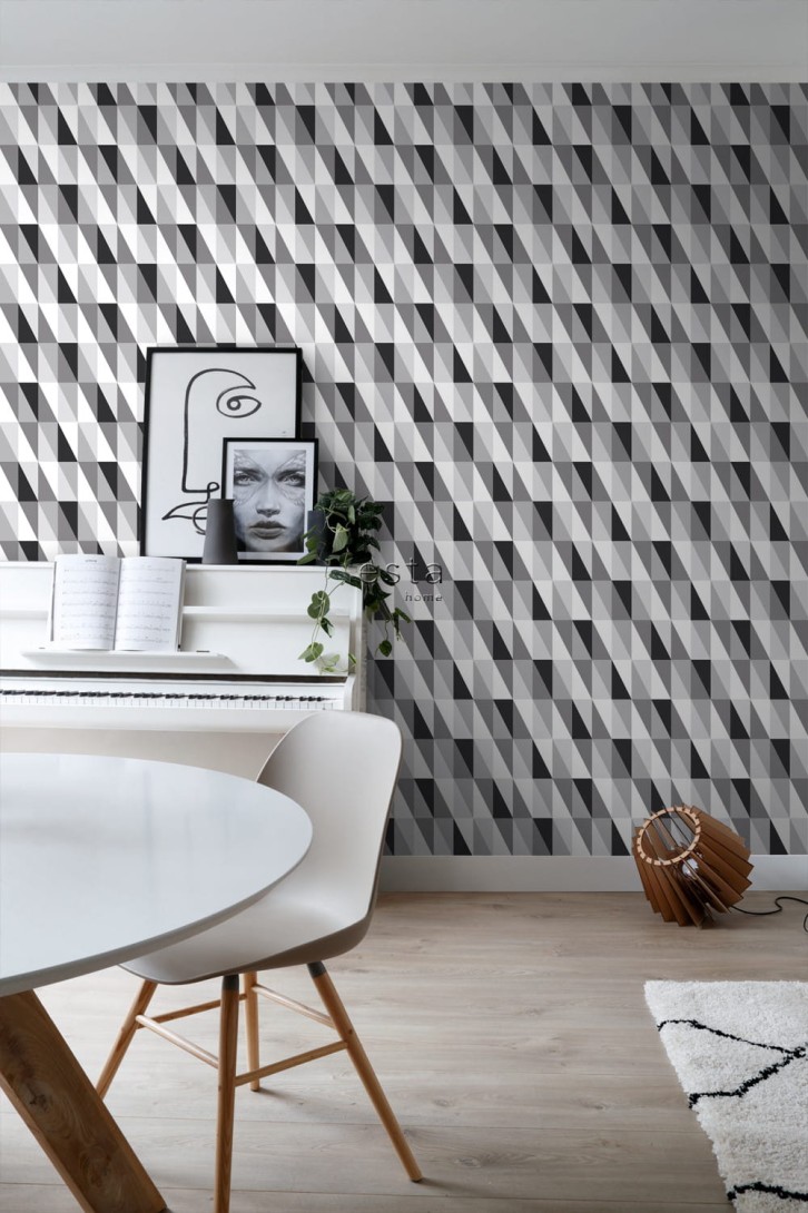 Tapeta Esta Black & White With A Splash Of Gold 139121 Graphical Triangles