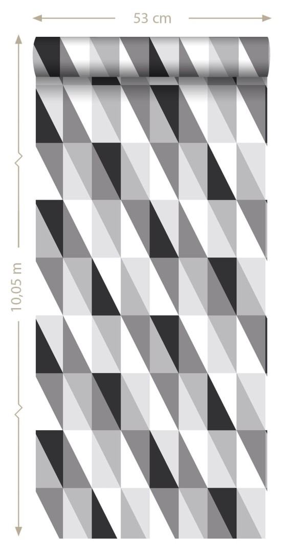 Tapeta Esta Black & White With A Splash Of Gold 139121 Graphical Triangles
