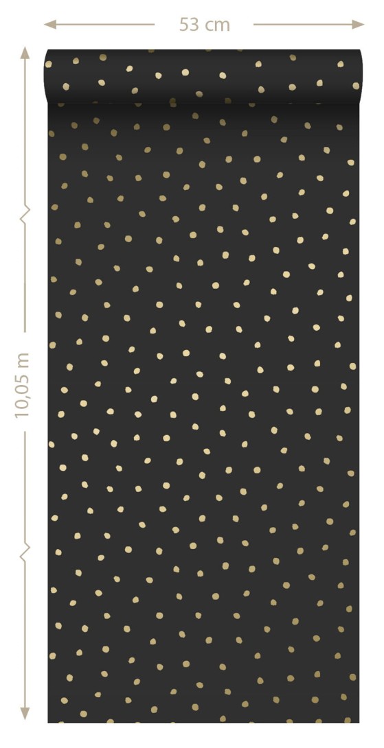 Tapeta Esta Black & White With A Splash Of Gold 139122 Dots