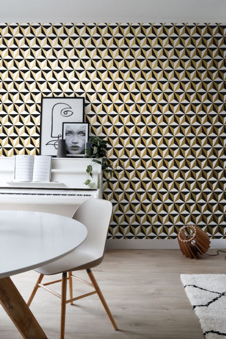 Tapeta Esta Black & White With A Splash Of Gold 139118 Graphic Motif