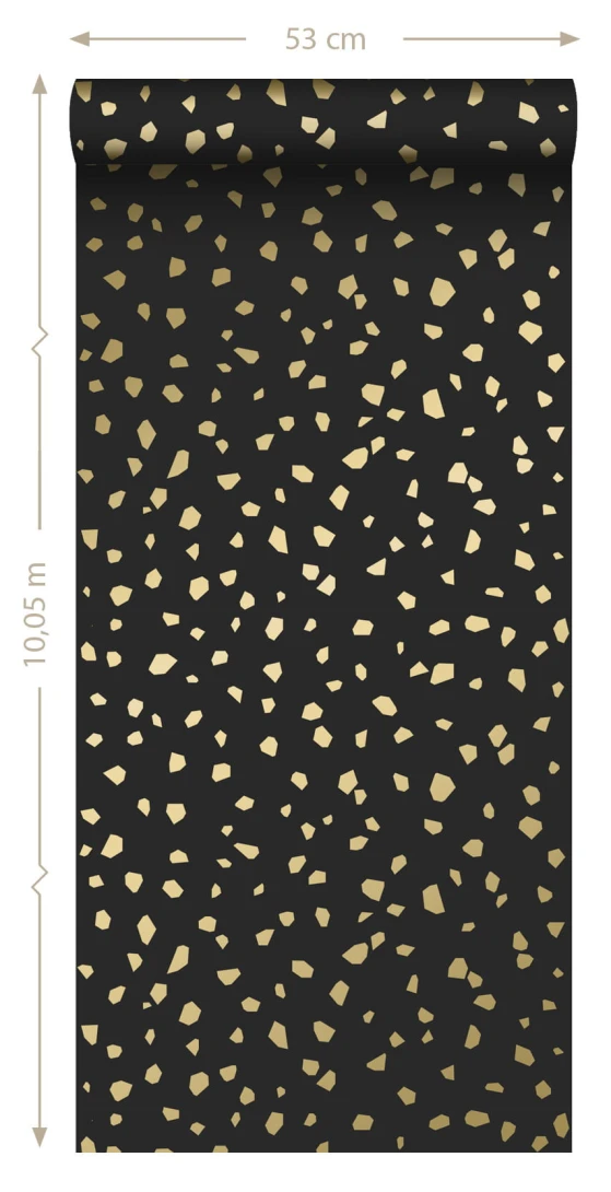 Tapeta Esta Black & White With A Splash Of Gold 139134 Terrazzo