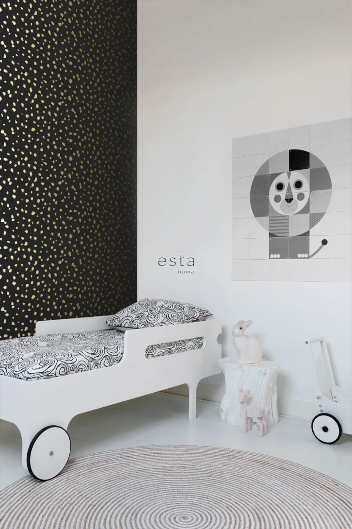 Tapeta Esta Black & White With A Splash Of Gold 139134 Terrazzo