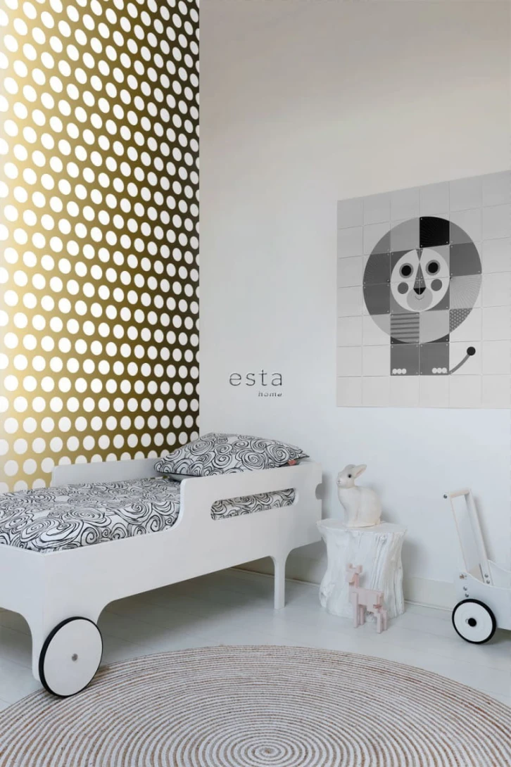 Tapeta Esta Black & White With A Splash Of Gold 139116 Large Dots