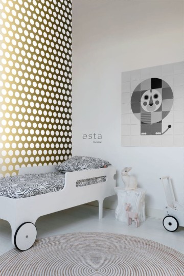 Tapeta Esta Black & White With A Splash Of Gold 139116 Large Dots