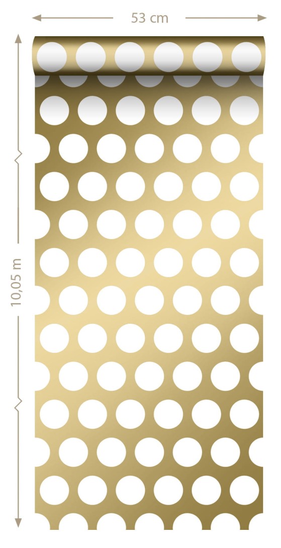 Tapeta Esta Black & White With A Splash Of Gold 139116 Large Dots