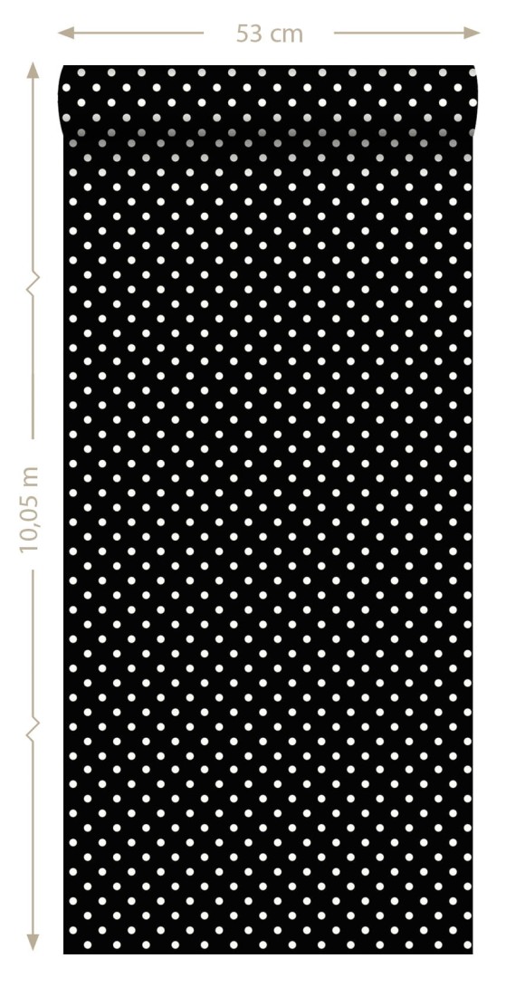Tapeta Esta Black & White With A Splash Of Gold 138501 Polka Dots