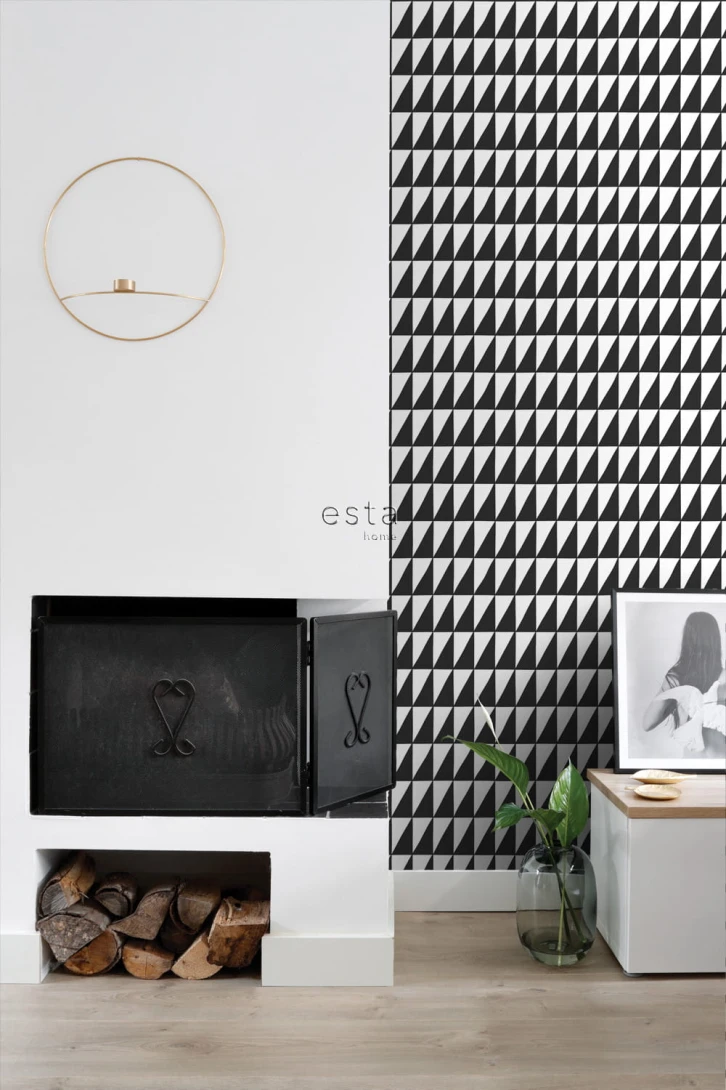 Tapeta Esta Black & White With A Splash Of Gold 139077 Graphical Triangles