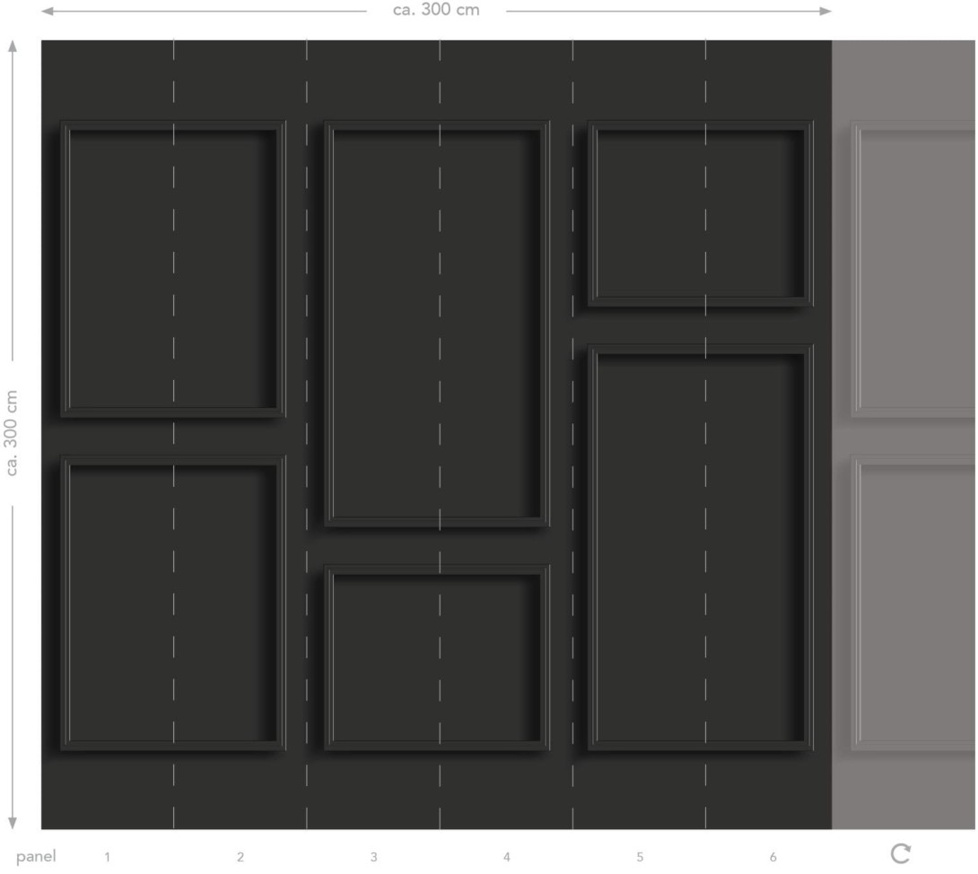 Mural Esta Black & White With A Splash Of Gold 158940 Wall Panelling Anthracite