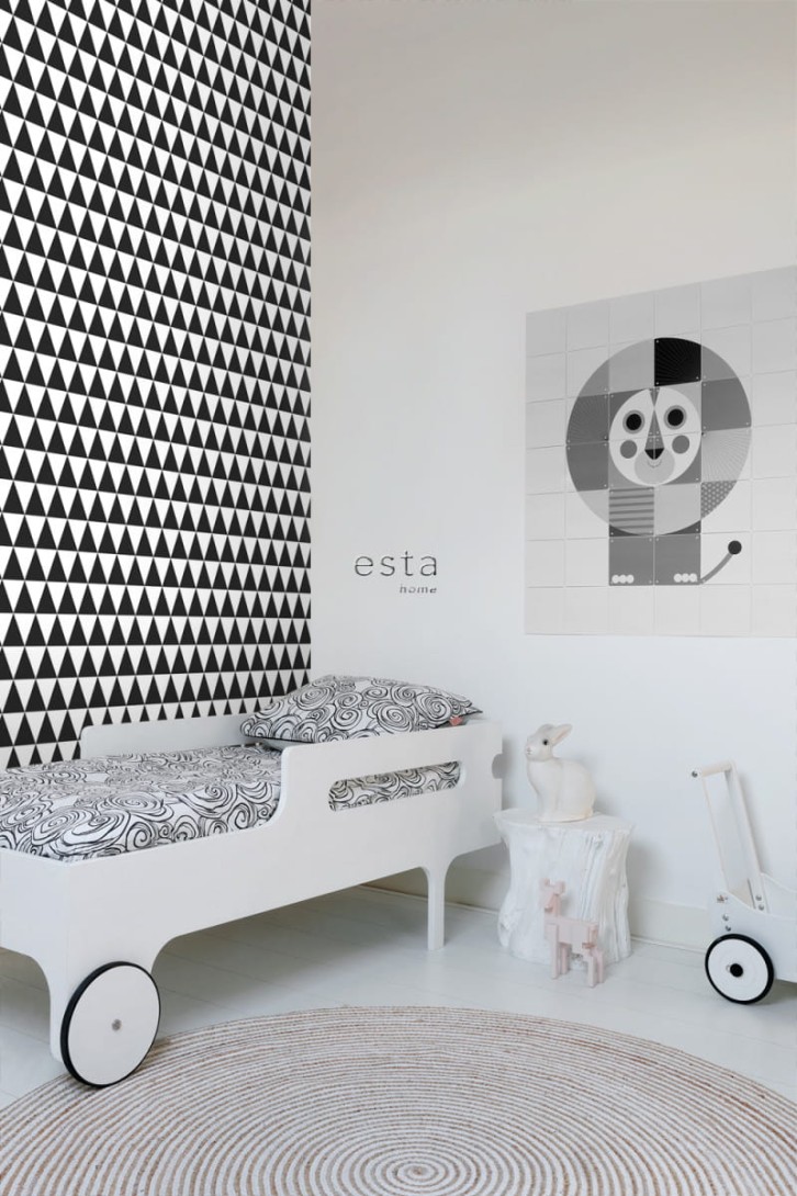 Tapeta Esta Black & White With A Splash Of Gold 128845 Graphical Triangles