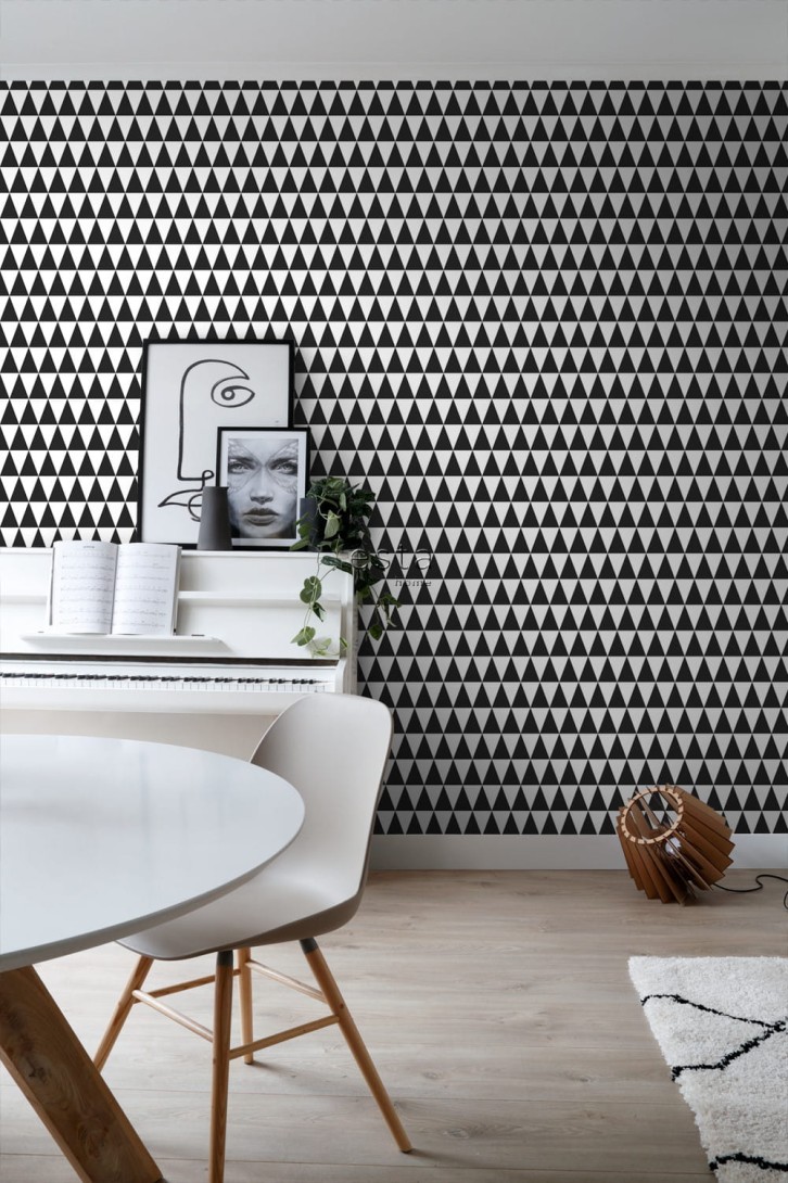 Tapeta Esta Black & White With A Splash Of Gold 128845 Graphical Triangles