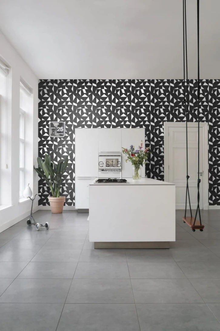 Tapeta Esta Black & White With A Splash Of Gold 139087 Tile Motif