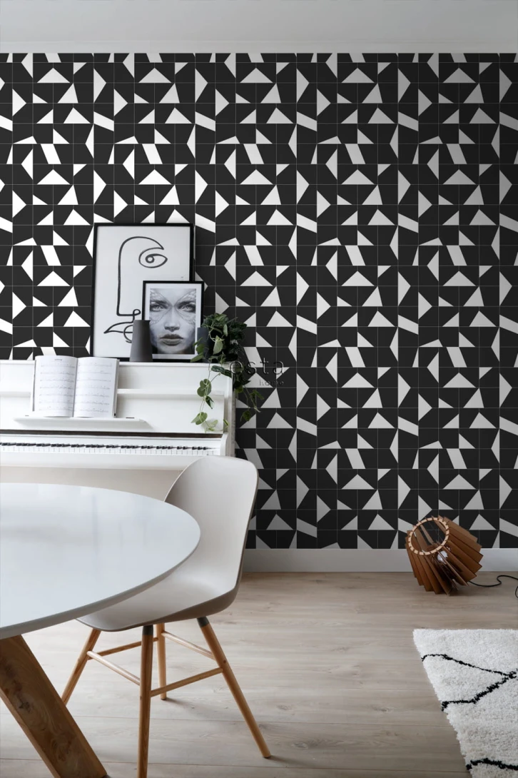 Tapeta Esta Black & White With A Splash Of Gold 139087 Tile Motif