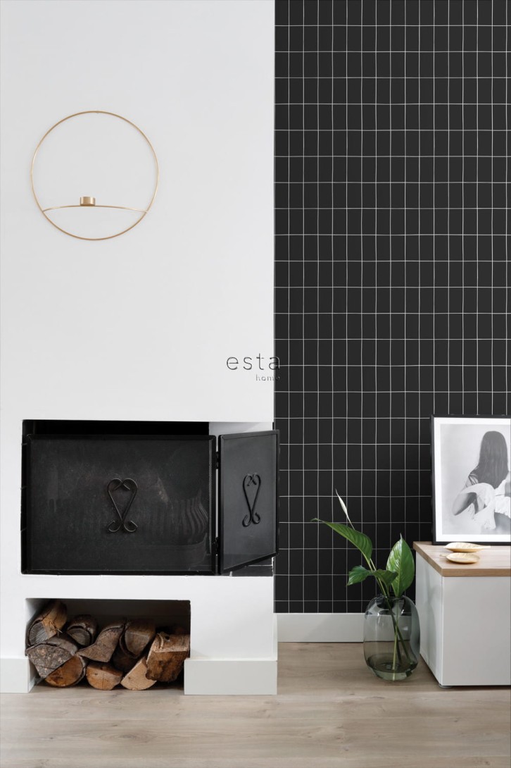 Tapeta Esta Black & White With A Splash Of Gold 139032 Small Tiles