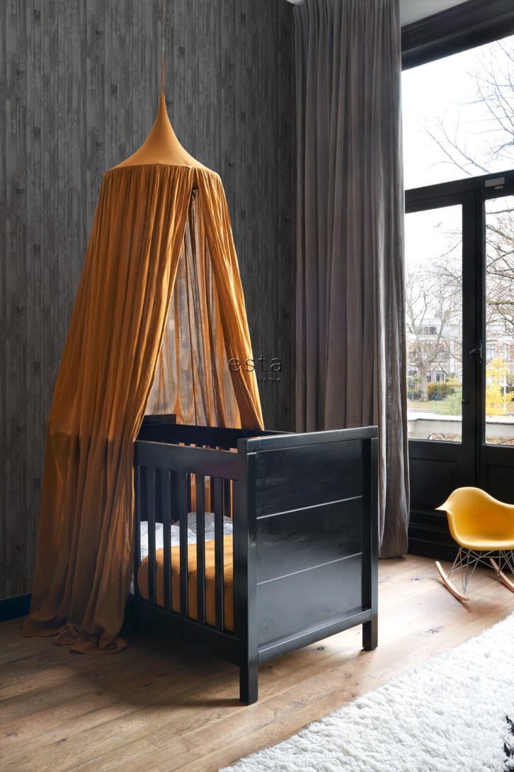 Tapeta Esta Black & White With A Splash Of Gold 128841 Wooden Planks