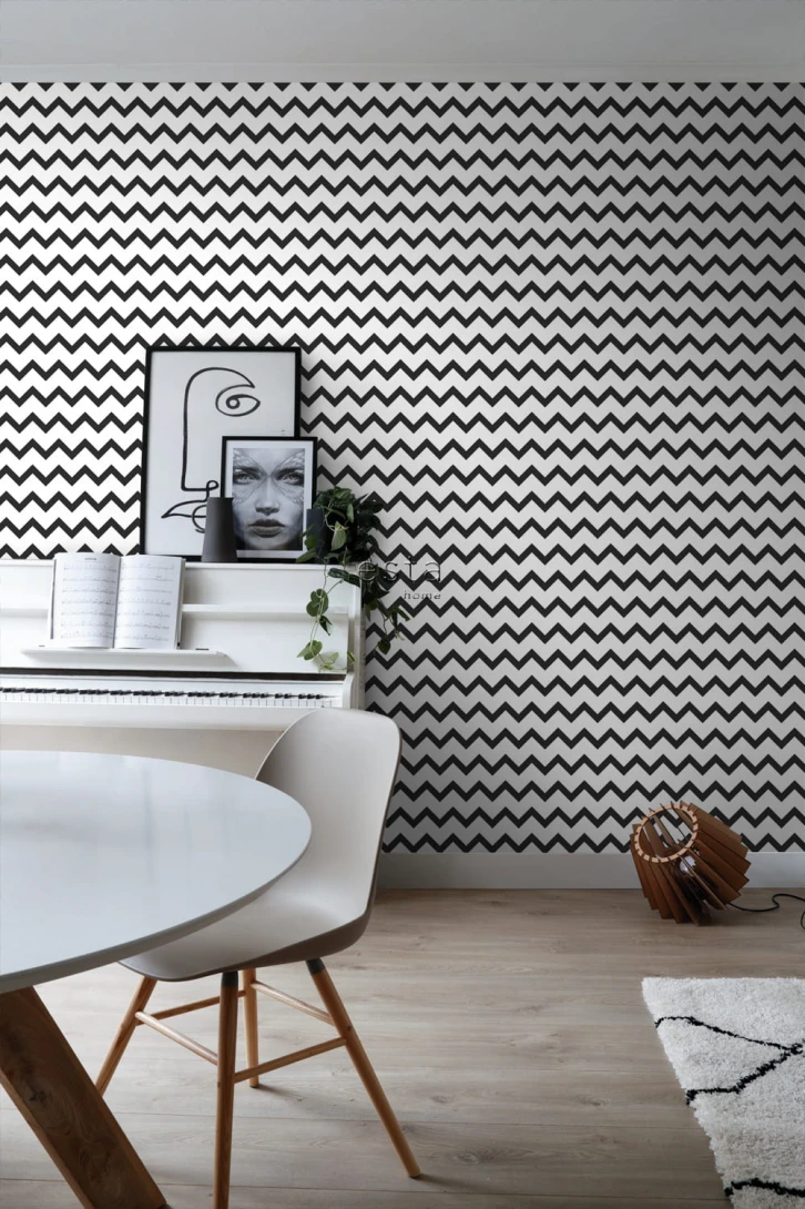 Tapeta Esta Black & White With A Splash Of Gold 139115 ZigZag Motif