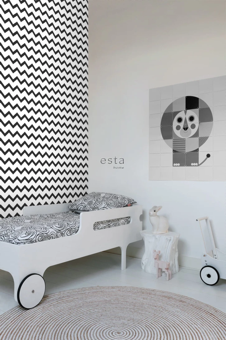 Tapeta Esta Black & White With A Splash Of Gold 139115 ZigZag Motif
