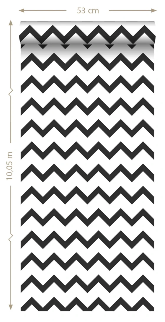 Tapeta Esta Black & White With A Splash Of Gold 139115 ZigZag Motif