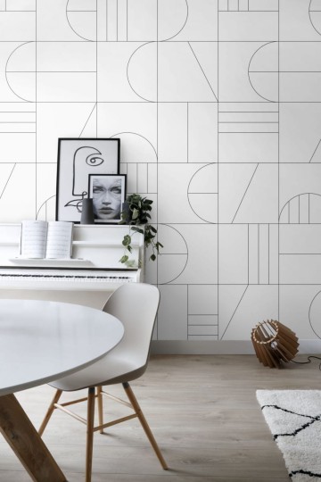 Mural Esta Black & White With A Splash Of Gold 158938 Mural Art Deco Motif