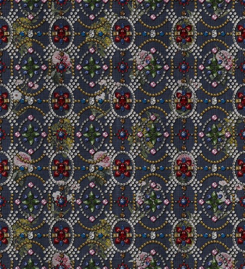 London Art 20012 03 Exclusive 20 Flowers & Diamonds - mural z kamieniami szlachetnymi