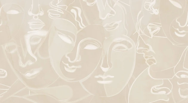 London Art 20062-01 Exclusive 20 Hellenes - mural w maski antyczne