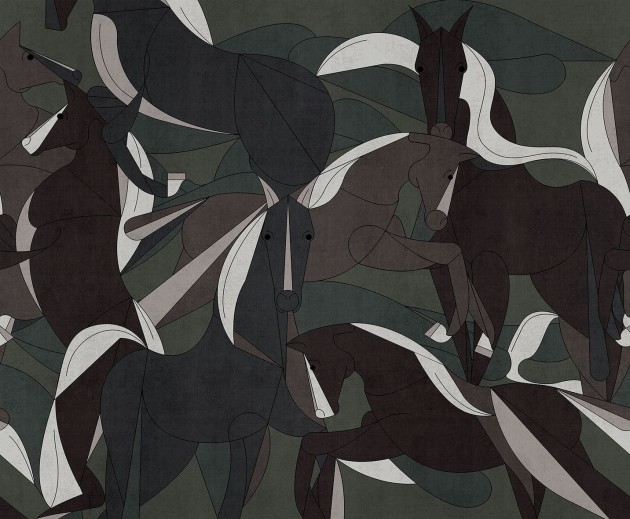 London Art 19044-04 Exclusive 19 Murgese Horses - mural w konie