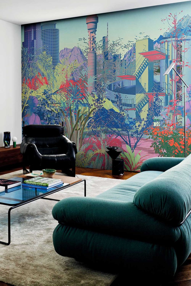 London Art 19043-02 Exclusive 19 Futuropolis - mural futurystyczny z miastem