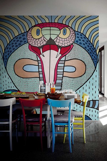 London Art 19005-02 Exclusive 19 Cobra - mural abstrakcyjny z wężem