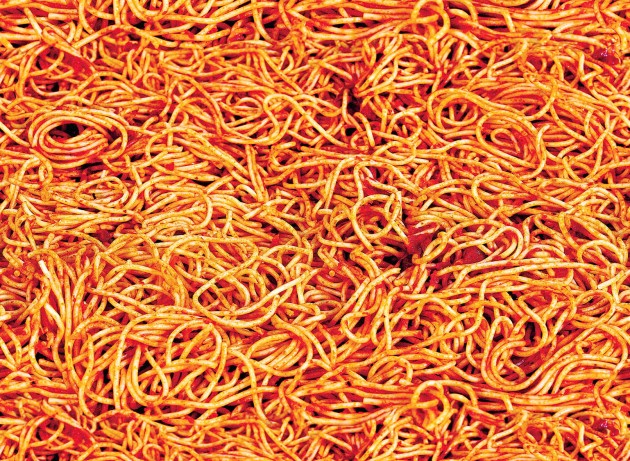 London Art 04TP 01 Toiletpaper Kitchen Confidential - mural z motywem spaghetti