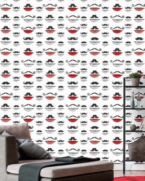 Tapeta Mind the Gap WP20084 MOUSTACHE AND LIPS