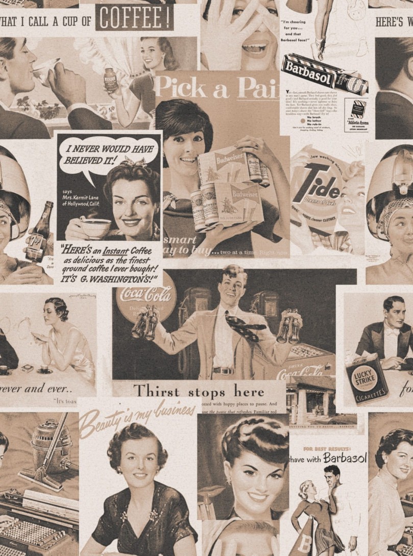 Tapeta Mind the Gap WP20070 RETRO ADS SEPIA
