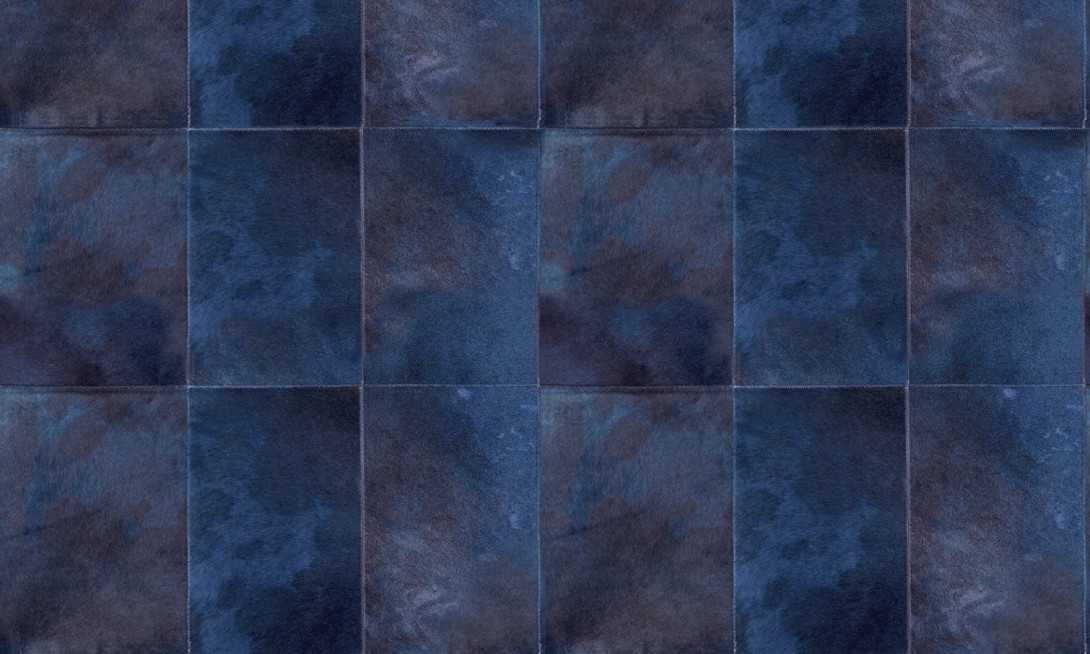 Arte 33504 Les Cuirs Rectangle Indigo - tapeta ze skóry w prostokąty