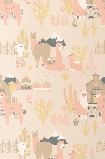 Tapeta Majvillan Lama Village 143-03 Light Sunny Pink