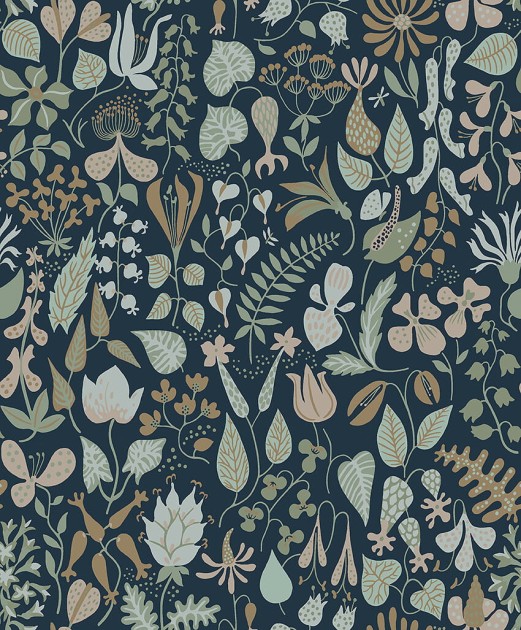 Tapeta Boras Tapeter Scandinavian Designers III 1977 Stig Lindberg Herbarium