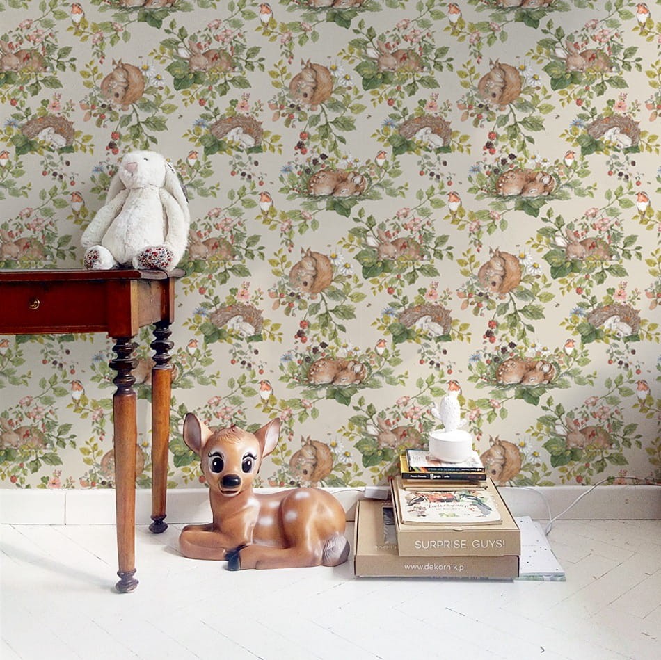 Tapeta Dekornik Little Sleepy Animals Beż DEKO.TAP.020