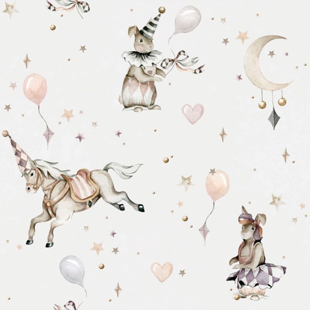 Tapeta Dekornik Girl’s magic gray / Toys from the attic DEKO.TAP.167