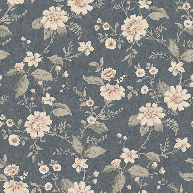 Boras Tapeter 3573 Cottage Garden Laura’s Cottage Blue - tapeta w kwiaty