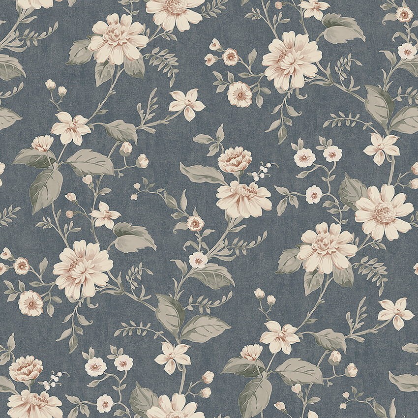 Boras Tapeter 3573 Cottage Garden Laura’s Cottage Blue - tapeta w kwiaty