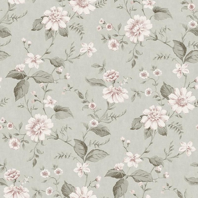 Boras Tapeter 3574 Cottage Garden Laura’s Cottage Green - tapeta w kwiaty