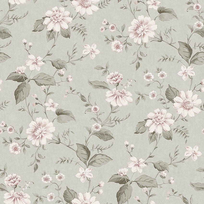 Boras Tapeter 3574 Cottage Garden Laura’s Cottage Green - tapeta w kwiaty
