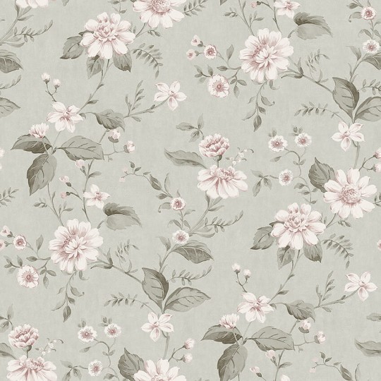Boras Tapeter 3574 Cottage Garden Laura’s Cottage Green - tapeta w kwiaty