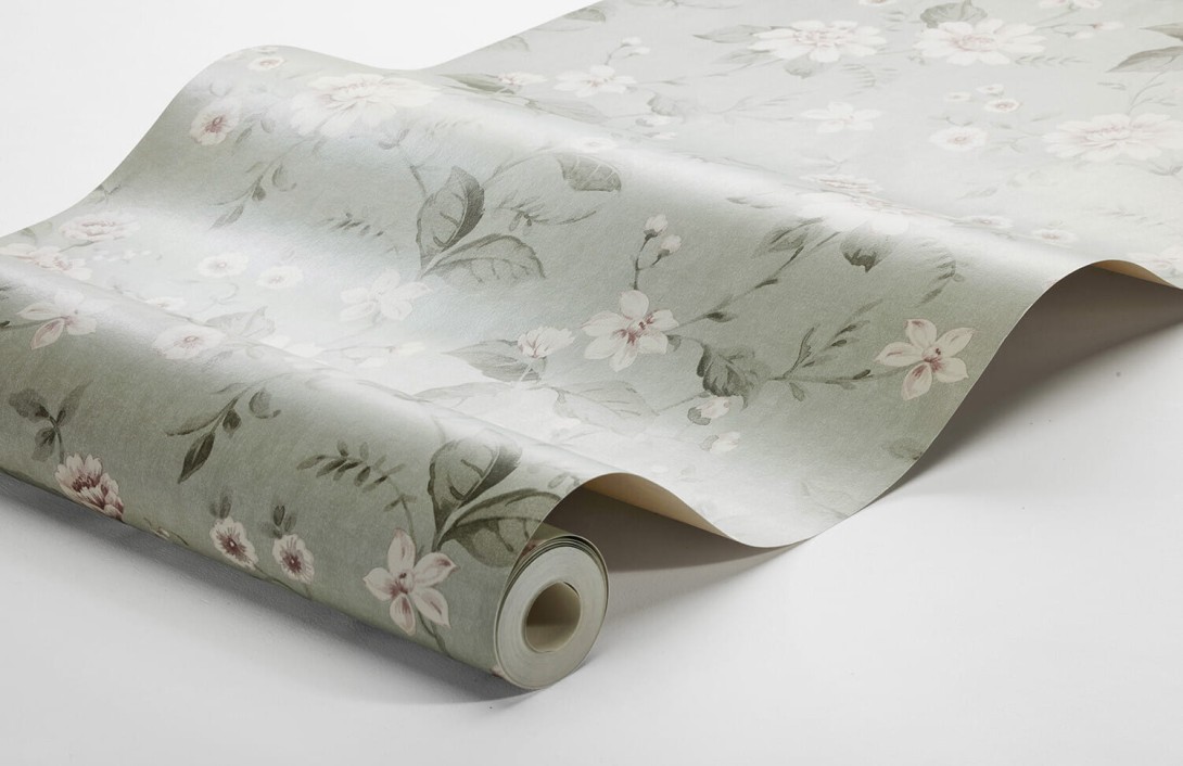 Boras Tapeter 3574 Cottage Garden Laura’s Cottage Green - tapeta w kwiaty
