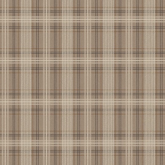Boras Tapeter 3579 Cottage Garden Tailor’s Tweed Brown - tapeta w szkocką kratkę