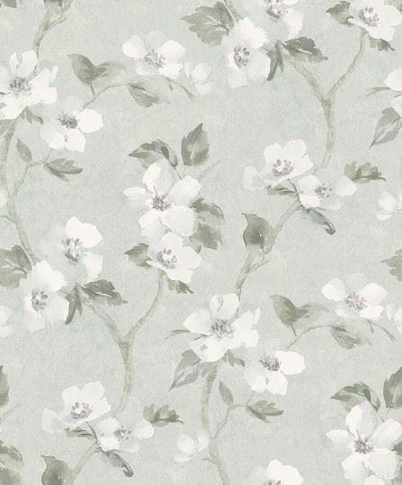 Boras Tapeter 3585 Cottage Garden Helen’s Flower Turquoise - tapeta w kwiaty