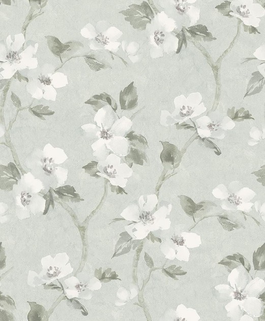 Boras Tapeter 3585 Cottage Garden Helen’s Flower Turquoise - tapeta w kwiaty