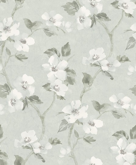 Boras Tapeter 3585 Cottage Garden Helen’s Flower Turquoise - tapeta w kwiaty