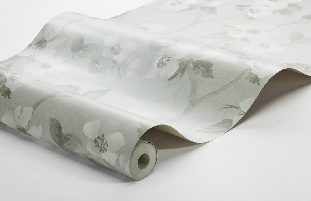 Boras Tapeter 3585 Cottage Garden Helen’s Flower Turquoise - tapeta w kwiaty