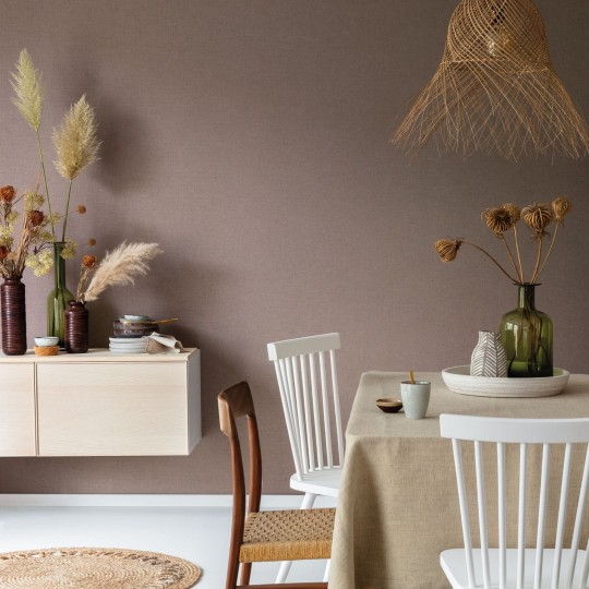 Caselio 68529140 Linen 2 Linen Uni Gris beige fonce - tapeta imitująca len