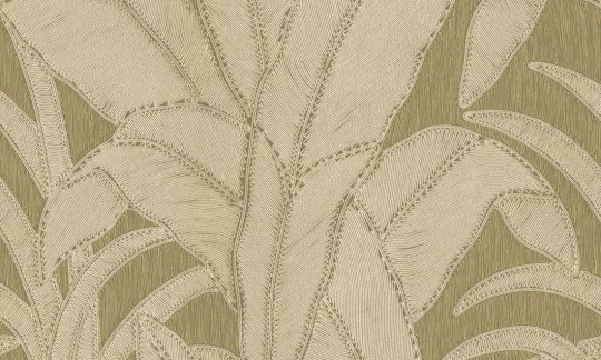Arte 64500 Manila Botanic Hay - tapeta w bananowca z efektem wyszywania